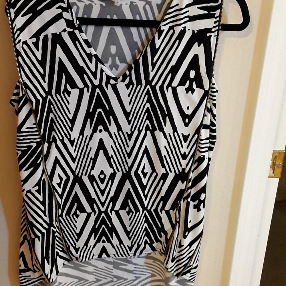 Calvin Klein black grey zipper top M like new